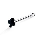 Enameled Silver Club Shaped Bone Nose Stud NSKD-356CL